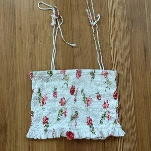 La Hearts White Floral Tank Top